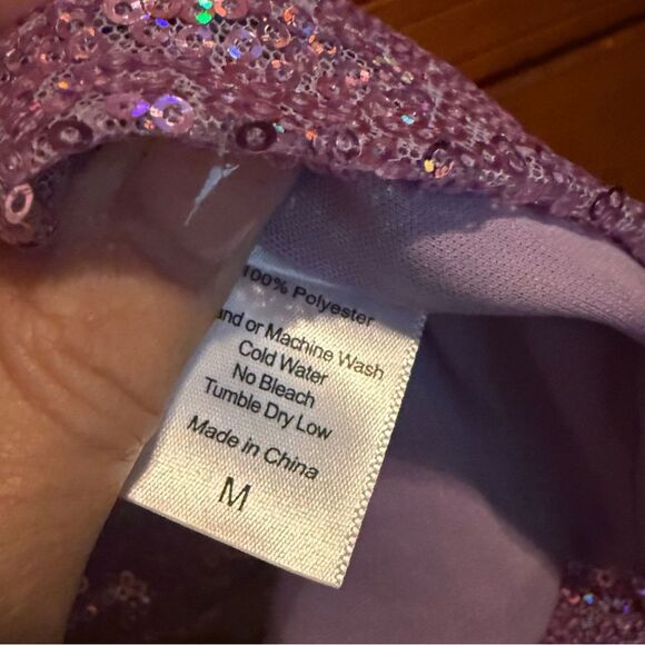 LUCY IN the Sky Medium Lavender Purple Sequin Mini dress homecoming sorority - Picture 11 of 12